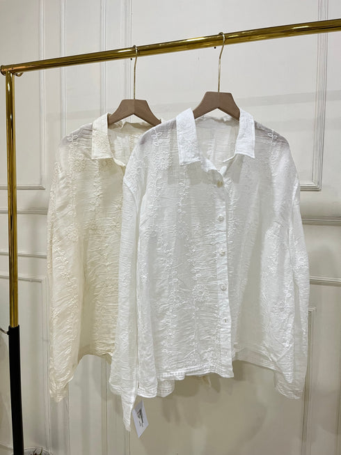 Women Summer Embroidered Cotton Shirts
